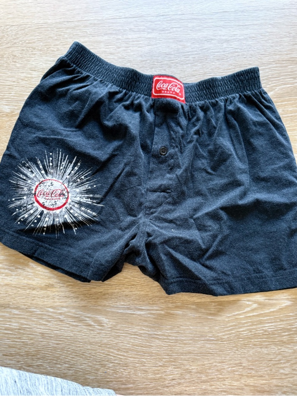 Coca Cola Black Men's Boxer Shorts with Red Logo Patch